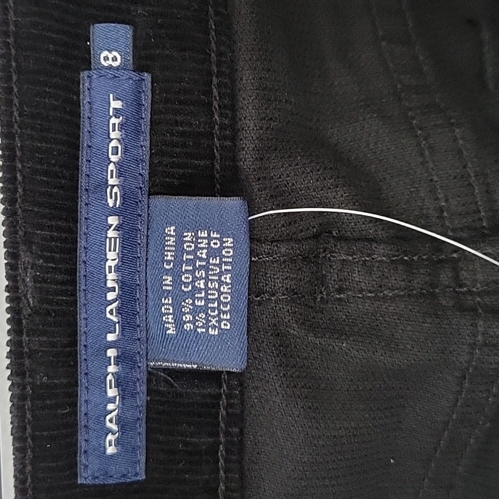 Ralph Lauren Black Corduroy Pants, Size 8 - Picture 6 of 7